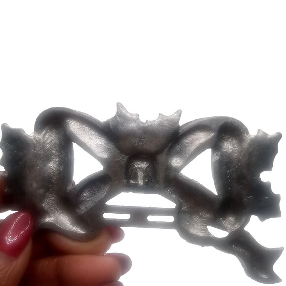 Metzke Pewter Signed1989 Bowtie Holly Hanging Christmas Design Rare Find Vintage - Picture 5 of 10